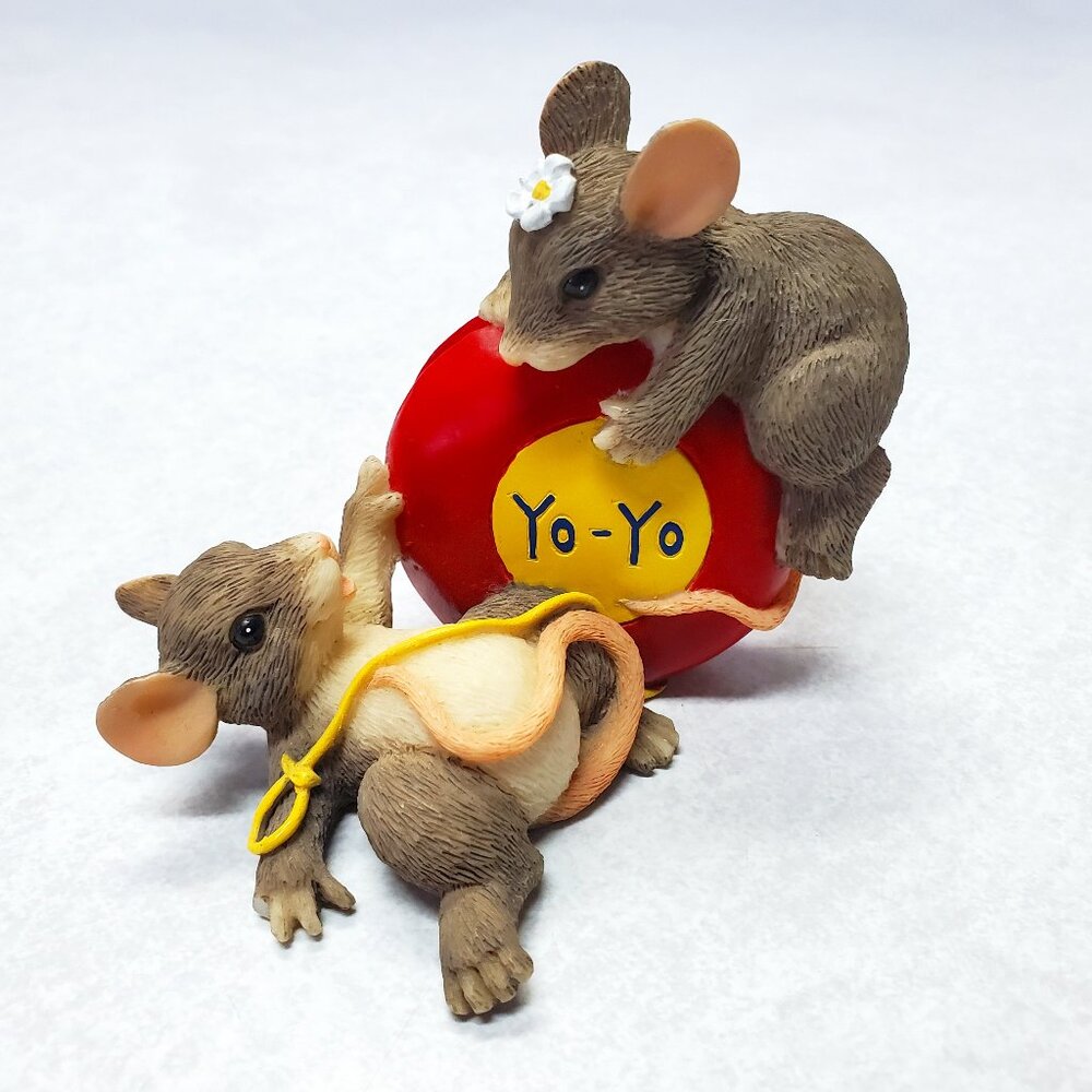 Charming Tails Mice & Yo-Yo Toy Even the Ups & Downs Are Fun Figurine